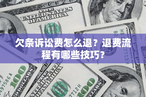 北京欠条诉讼费怎么退？退费流程有哪些技巧？